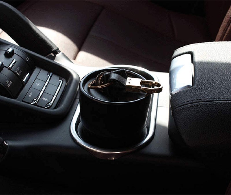 BANCHELLE Car Change Holder with Lid Automotive Plastic Garbage Cans 250 mL (0.06 Gallon) Portable for Keys Pen 1 Piece - Image 4